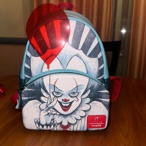 Loungefly Pennywise Kids Backpack - Red, Blue, and White